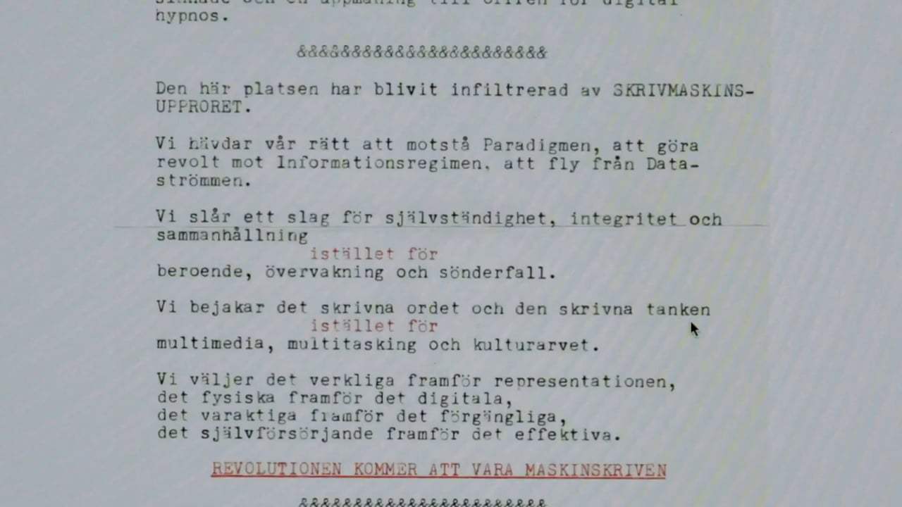 California Typewriter (2017) - Revolution Will be Typewritten Screen Capture #4