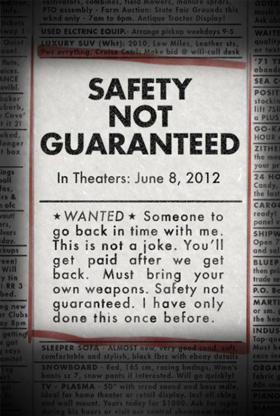 Safety Not Guaranteed Poster #1
