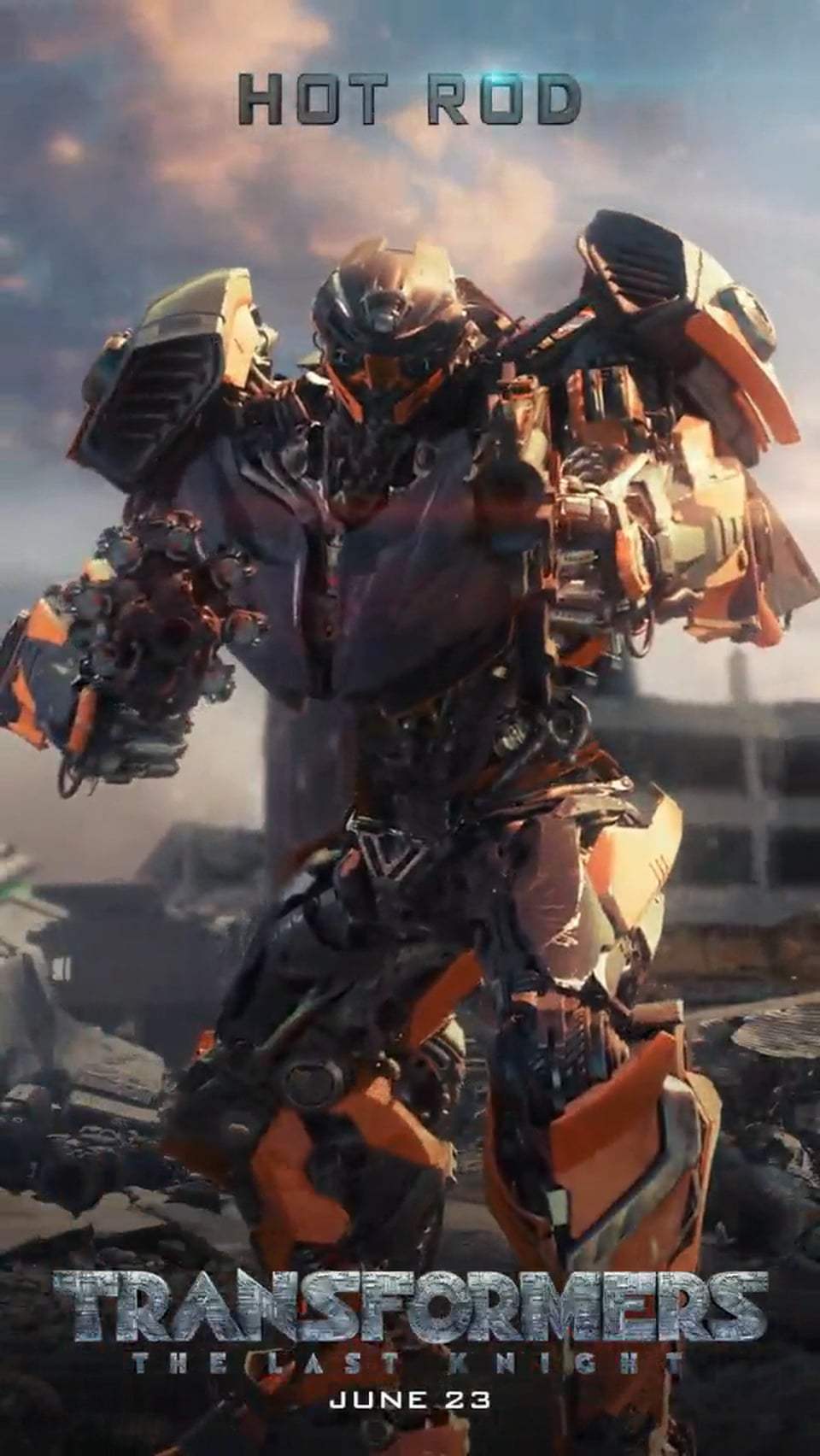 Transformers: The Last Knight Motion Poster - Hot Rod (2017)