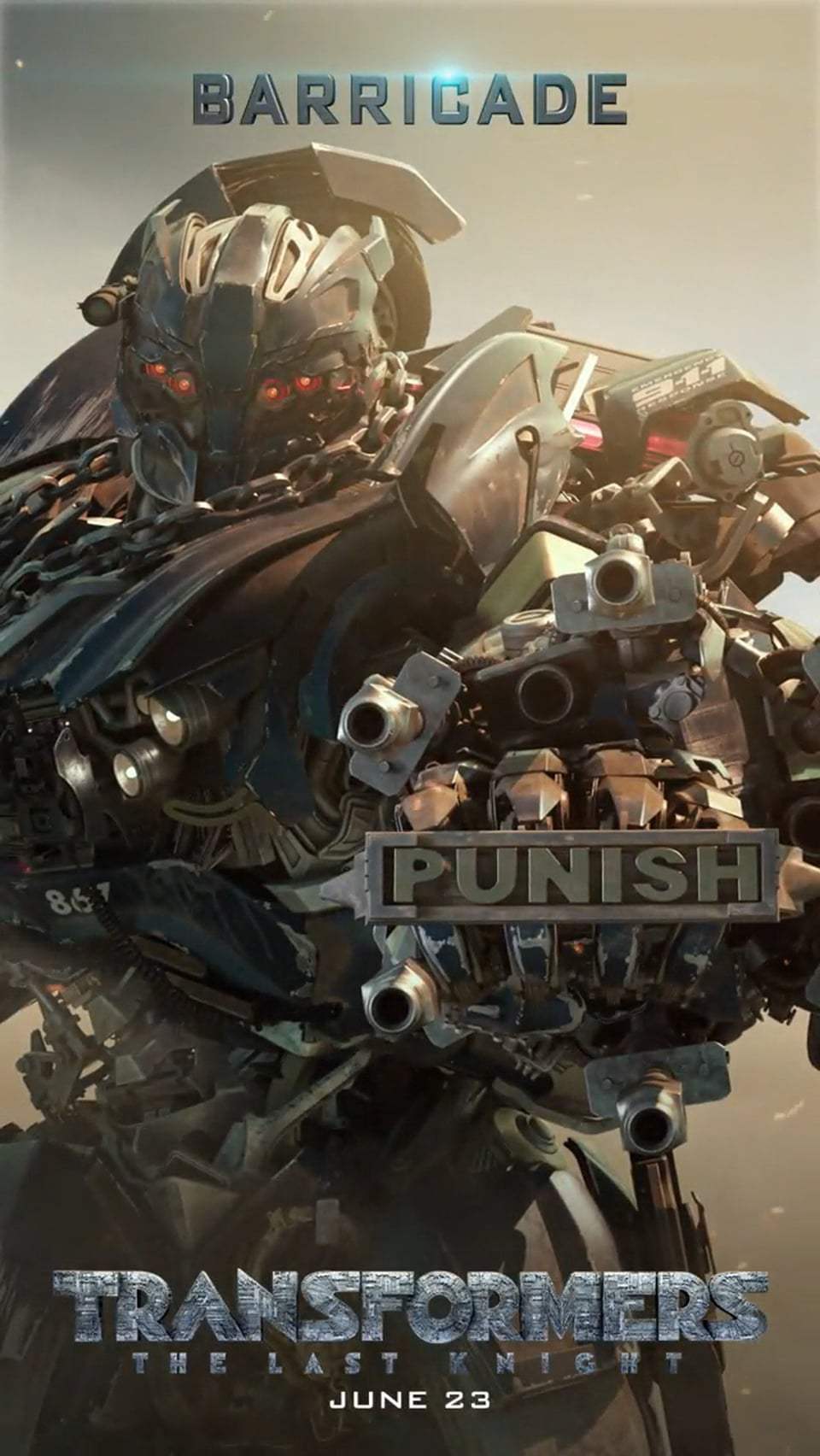 Transformers: The Last Knight Motion Poster - Barricade (2017)